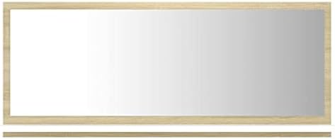 Bathroom Mirror with Shelf White and Sonoma Oak