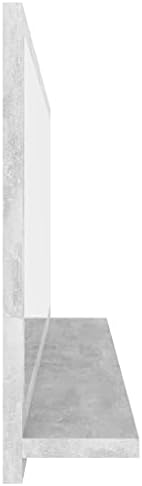 Bathroom Mirror Concrete Gray 394x146 Wall Mounted