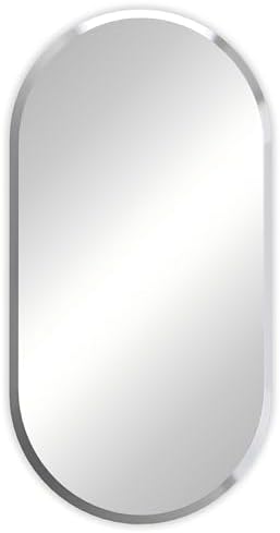 Artloge Frameless Oval Wall Mirror 40x20 Inch 1