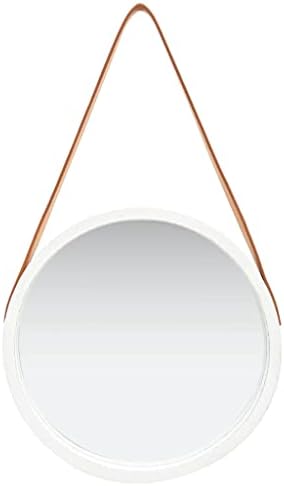 Retro Wall Mirror with Strap - 157 White