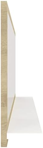 Wall Mounted Vanity Mirror with Light White Sonoma Oak