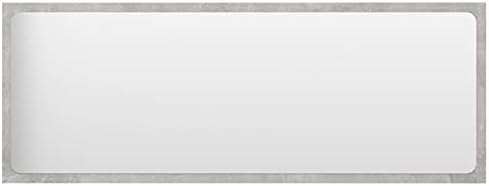 Modern Bathroom Mirror with Concrete Gray Finish 394x146in