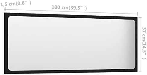 Bathroom Mirror Black 394x146 Inch Wall Mounted Vanity Mirror