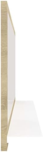 Bathroom Mirror with Shelf White and Sonoma Oak