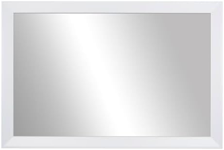 Frame My Mirror White Framed Mirror 36x24 Wall Mount