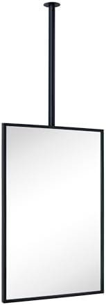 TEHOME Ceiling Mount Mirror 20x30 Black Metal Frame