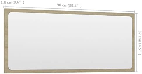 Sonoma Oak Wall Mirror 354x146 Inch Durable and Stylish