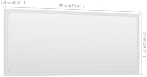 White Bathroom Mirror 354 x 146 x 06 Inches Wall Mounted