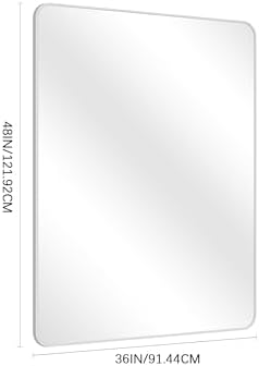 CIVENO 36x48 Inch Silver Wall Mirror with Rounded Corners