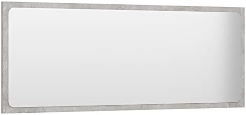 Modern Bathroom Mirror with Concrete Gray Finish 394x146in