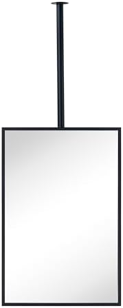 TEHOME Ceiling Mount Mirror 20x30 Black Metal Frame