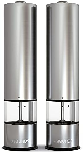 JAGURDS Electric Salt Pepper Grinder Set - Automatic Battery Operated One Hand