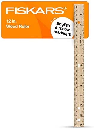 Fiskars 12 Inch Wood Ruler for Kids and Students