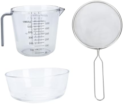 KicHouse 1 Set Flour Sieve Strainer Skimmers Measuring Cup Baking Spoon
