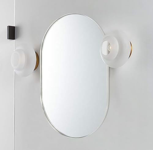 20 x 33 Inch Oval Wall Mirror with Silver Frame