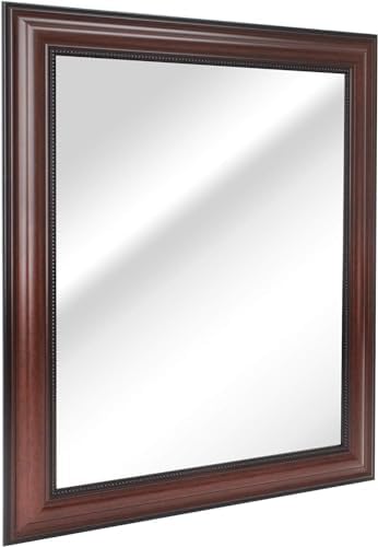 Head West Deep Cherry Beveled Wall Vanity Mirror 28x34