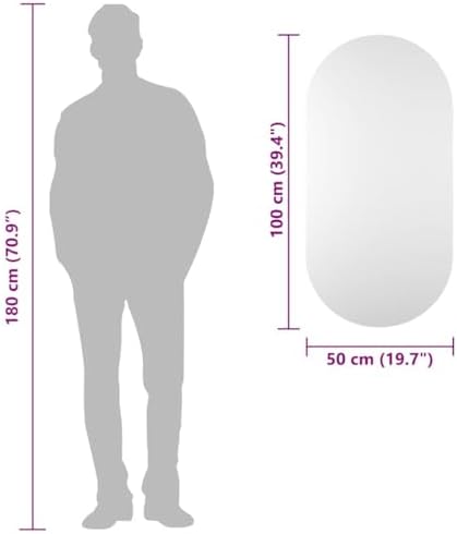 vidaXL Elegant Oval Wall Mirror 394x197 in