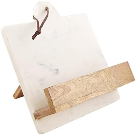 Mud Pie Marble and Wood Cookbook Holder 11x11