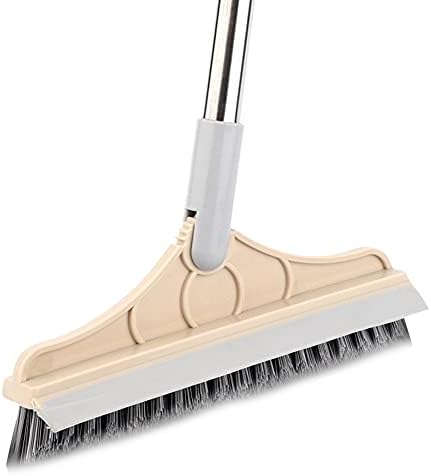 ikasus Floor Scrub Brush with Adjustable V-Head and Rotating Handle