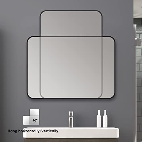 SNUGACE Black Metal Framed Mirror 20 x 28