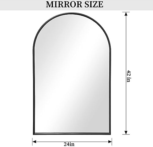Arch Black Mirror 42x24 Wall Mount Bathroom Vanity Decor