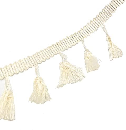 Humboldt Haberdashery Cotton Tassel Fringe Trim 1 34 Wide - White
