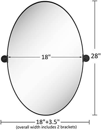 NXHOME 18 x 28in Black Oval Wall Mirror