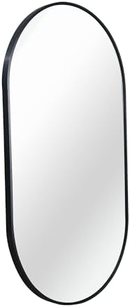20 x 28 Inch Oval Wall Mirror with Black Frame