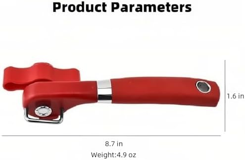 Safe Cut Manual Can Opener with Red Design