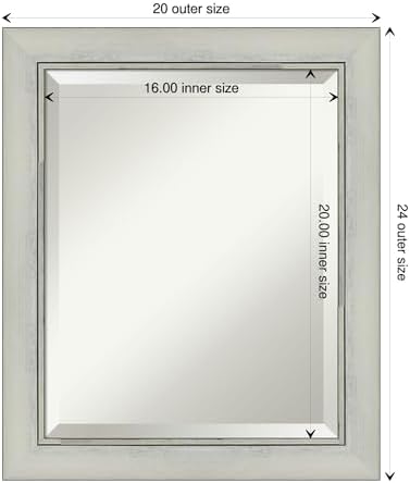 Amanti Art Silver Bathroom Mirror 24x20 Flair Frame