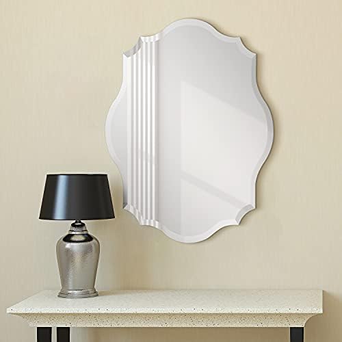 Empire Art Direct Frameless Wall Mirror 24x32 Scalloped Beveled