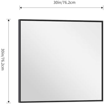 COFENY 30x30 Inch Wall Mirror with Metal Frame