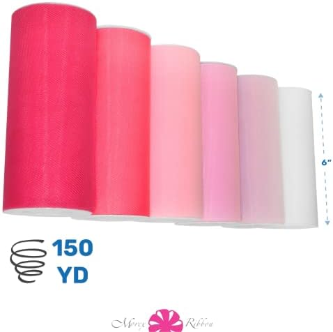 Morex Ribbon Ombre 6 x 150 YD Nylon Tulle 6-Pack