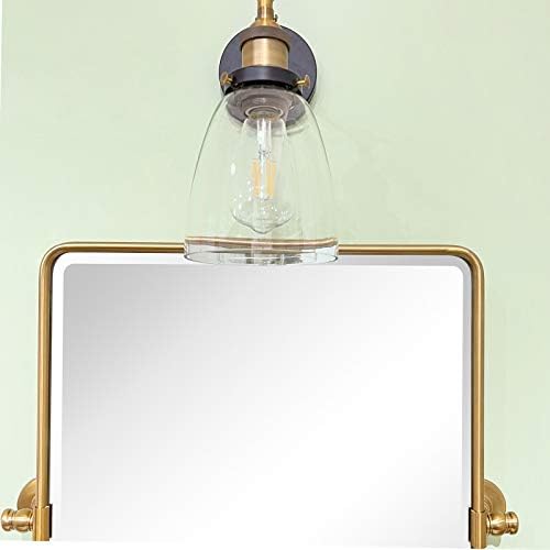 TEHOME 20x24 Inch Farmhouse Gold Metal Frame Pivot Bathroom Mirror