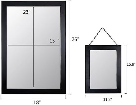 Funerom Farmhouse Wall Mirror 18x26 Inch Black