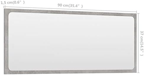 Modern Concrete Gray Bathroom Mirror 354x146