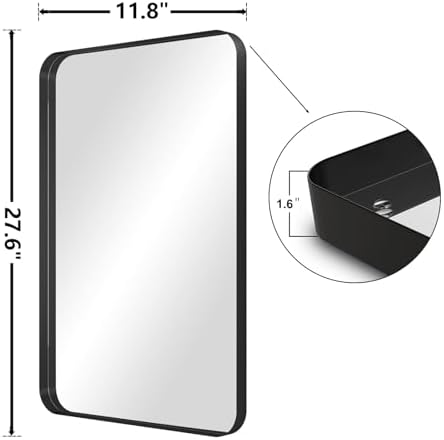 NXHOME Rectangle Metal Frame Wall Mirror 18x28 Inch