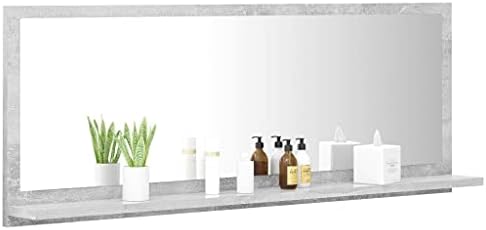 Bathroom Mirror Concrete Gray 394x146 Wall Mounted