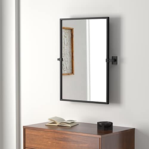 24 x 36 Black Pivot Wall Mirror for Bathroom