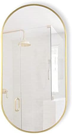 Mirrorize Oval Gold Mirror 16 X 32 Wall Mounted