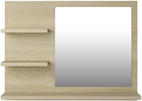 vidaXL Wall Mounted Bathroom Mirror Cabinet with Glossy Finish