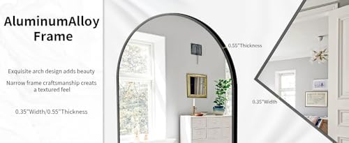 Arch Bathroom Mirror 20x30 Black Metal Frame