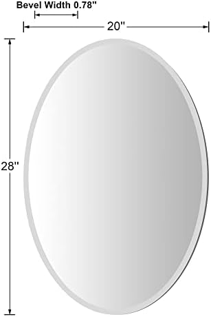 KOHROS 20x28 Oval Frameless Wall Mirror