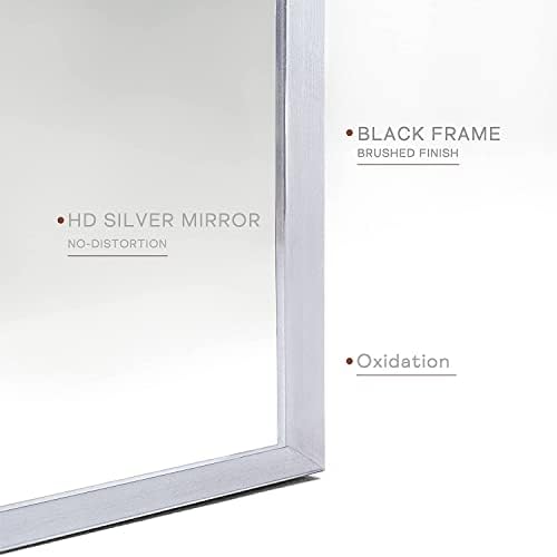 AYJOIR 24 x 36 Arch Bathroom Mirror with Silver Metal Frame