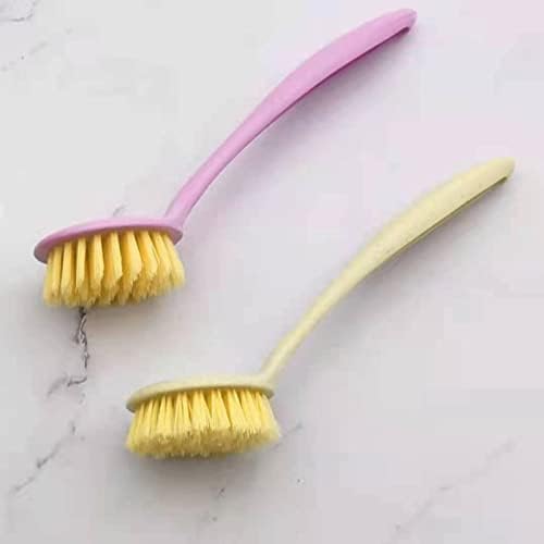 CALOPET Kitchen Cleaning Brush with Bamboo Handle and Built-in Scraper