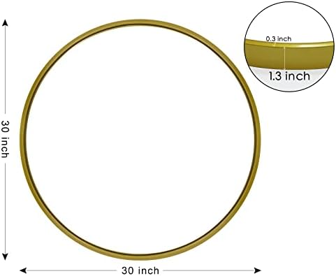 CKCY 30 Inch Round Gold Metal Wall Mirror