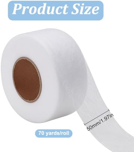 HOBBIESAY 70 Yards 2 Inch Fusible Batting Tape for Sewing and Crafting