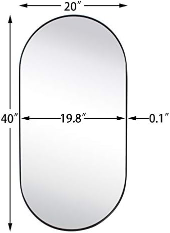 TEHOME Brushed Gold Oval Bathroom Mirror 20x40