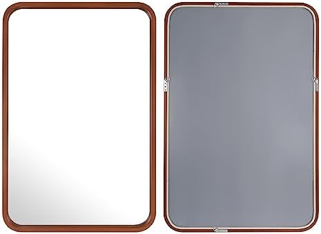 WallBeyond 24x36 Wood Mirror with Walnut Frame