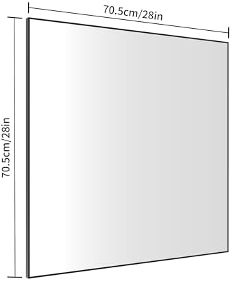 ANYHI 28x28 Black Metal Square Wall Mirror